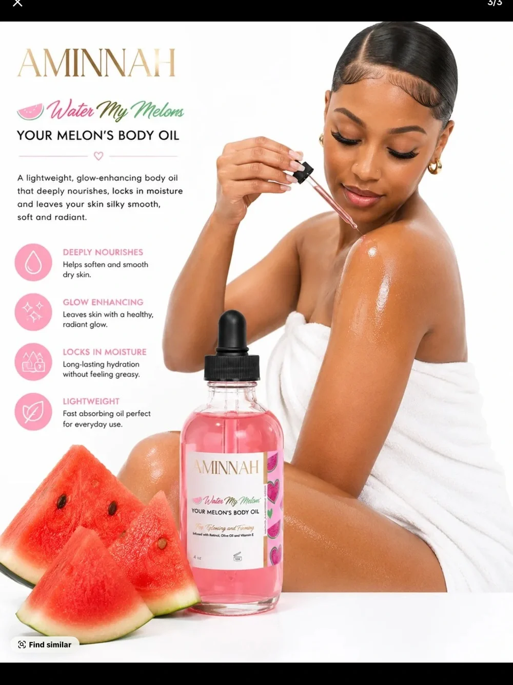 Water My Melon Pink Body Oil - Hydrating Women’s Body Oil
